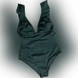 Elegant Dark Green One-Piece Swimsuit